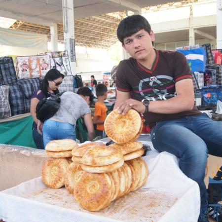National Bread in Uzbekistan Bazaars