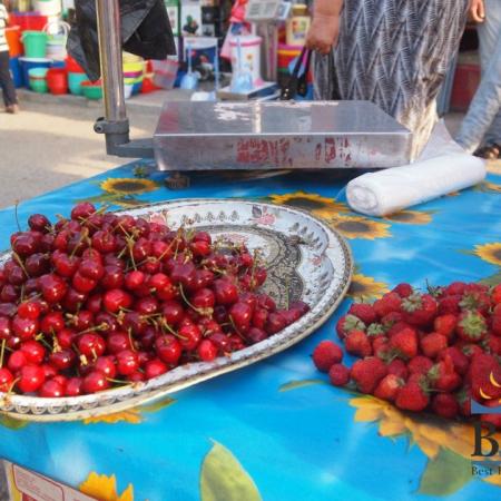 Cherry and Strawberries in Uzbekistan bazaars