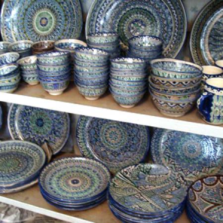 Керамическая посуда, Риштан, Узбекистан