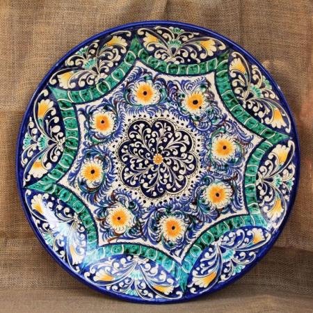 Керамическая посуда, керамические сувениры, ляган, Риштан, Узбекистан