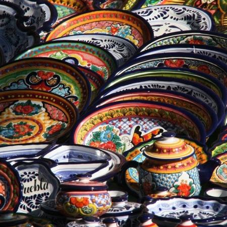 Керамическая посуда, керамические сувениры, Риштан, Узбекистан